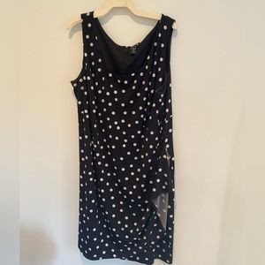 MSK Woman Black Polka Dot Sleeveless Dress